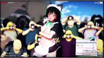 AquiNasMMD Cat Cosplay Exposure Yui 2