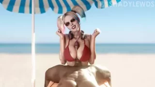 Harley Hijinks at the beach (blacked) [Shadylewds]