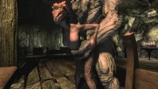 Horny Argonian and her pet Troll
