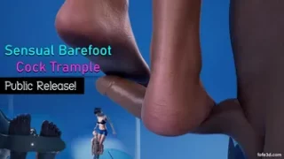 Sensual Barefoot Cock Trample