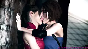 Jill and Claire kissing - KamadevaSFM