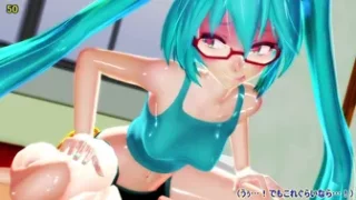 Ejaculation endurance test with Do S Miku-squeezing feast