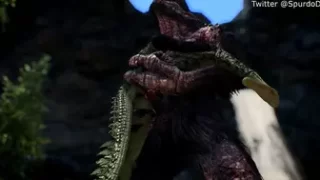 Argonian takes care of her pet troll