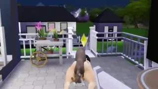 Sims: Latina getting dick down by dog