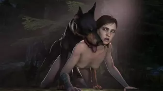 Ellie from TLOU 2 with feral dog