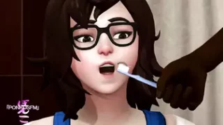Mei gets help Brushing her Teeth from a Big Black Cock - PonkoSFM