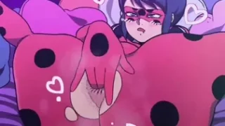 Ladybug fingering ass for a 1 mim
