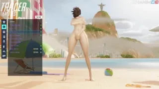 Tracer beach anal fuck