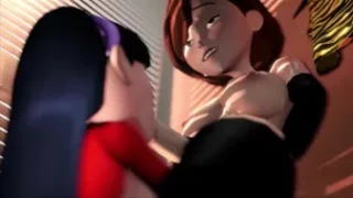 Helen and Violet Parr in the changing room (no security camera guy)