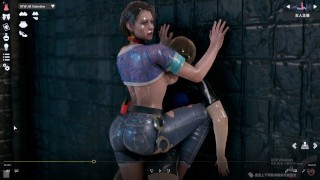Honey Select 2:Passionate sex with Jill Vanlentin in the courtyard in the rain