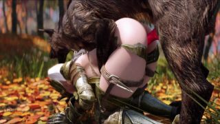 Gorgeous Elf Warrior gets fucked in the forest by Wolf