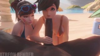 Tracer And D.Va At The Beach [Threedust]