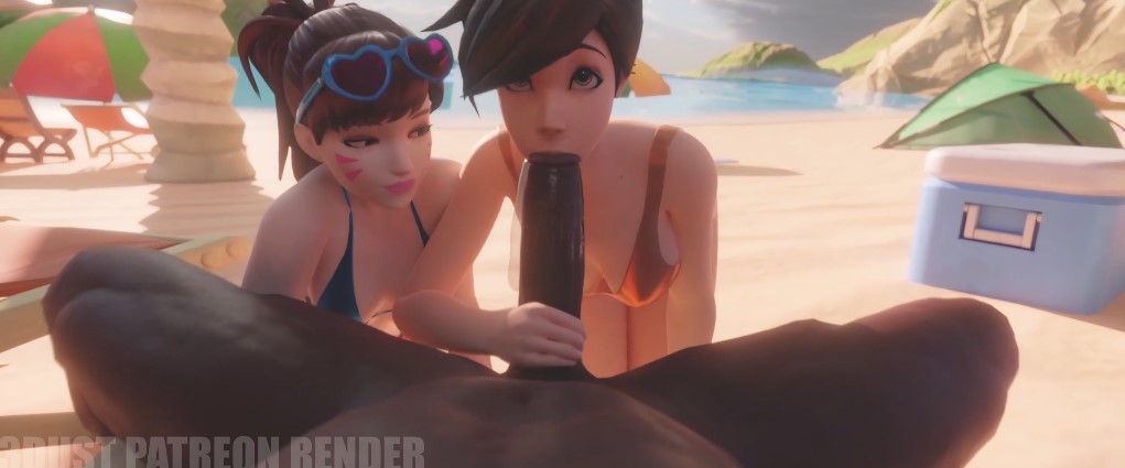 Tracer And D.Va At The Beach [Threedust]