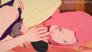 Naruto Shippuden - Naruto Fucks Sakura Haruno and Ino Yamanaka