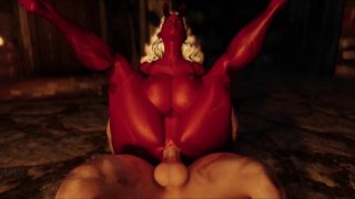Incredible Busty Demon Slut Plays With Dragonborn Big Cock