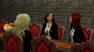 Naughty girls rubbing each other. Lesbians at the dinner table at Hogwarts. Hermione,